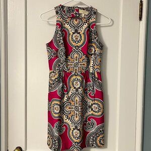 Moulinette Soeurs Anthropologie Geidi mini sheath dress pink paisley size 0